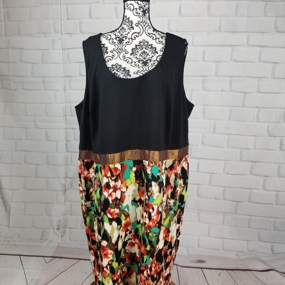 Calvin Klein zip back stretch knit geo print dress